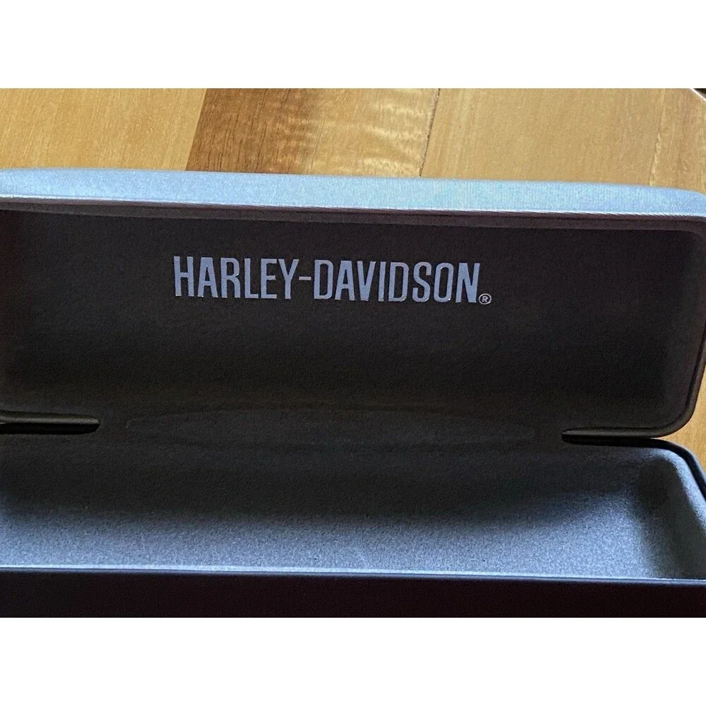 Harley-Davidson Hard Shell Glasses Case Gunmetal Gray Metallic Clamshell Biker